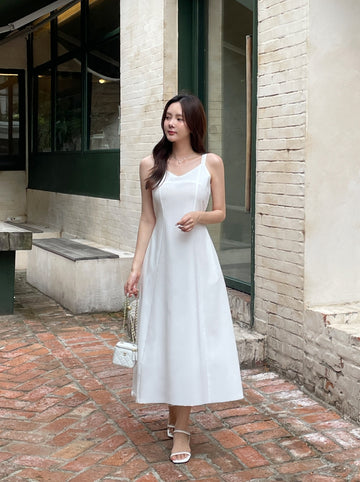 Monica V-neck Sleeveless Flare One Piece